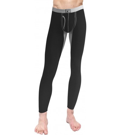 Thermal Underwear Men's Thermal Long Johns Pants - 09609 Black - CK185XMTCA5 $22.75