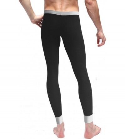 Thermal Underwear Men's Thermal Long Johns Pants - 09609 Black - CK185XMTCA5 $12.96