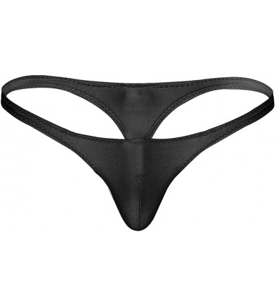 G-Strings & Thongs Men Sexy Bikini Briefs Low Rise Thong G-String T-Back Sissy Panties Underwear - Black - CN18Z0WOY90 $30.96