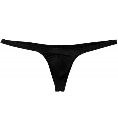 G-Strings & Thongs Men Sexy Bikini Briefs Low Rise Thong G-String T-Back Sissy Panties Underwear - Black - CN18Z0WOY90 $12.54