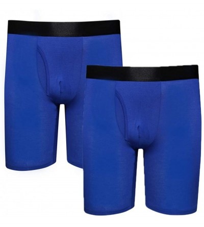 Boxer Briefs Men's Modal Underwear Long Leg Boxer Brief - 2-pack Royal Blue - CG12L6N8BL1 $59.75