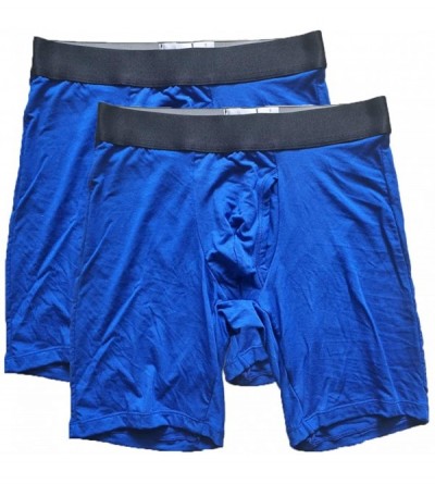 Boxer Briefs Men's Modal Underwear Long Leg Boxer Brief - 2-pack Royal Blue - CG12L6N8BL1 $28.19
