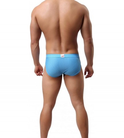 Briefs Men's Sexy Elephant Nylon Underwear Briefs Guns Separation Trunk - Blue - CH18USQZZ8Q $12.48