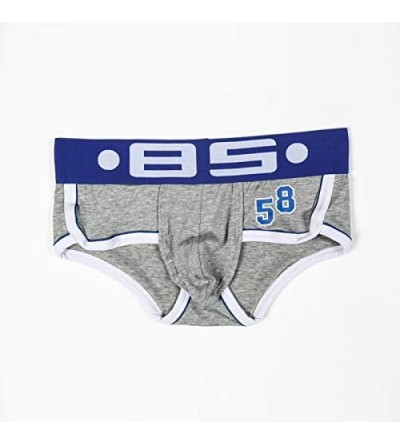 Briefs Men's Underwear Cotton Briefs with Elastic Wide Waistband Multi Pack - 2*black-2*gray - CB18Z63CONM $21.31