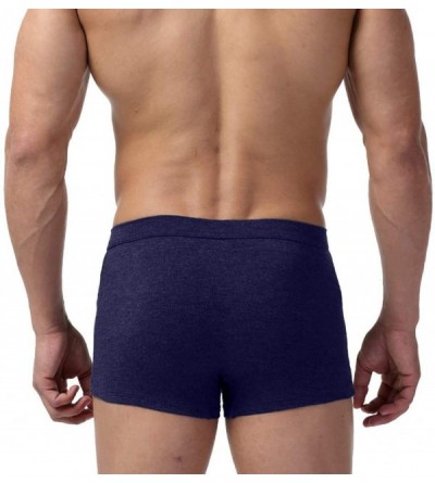 Boxer Briefs Men's Boxer Briefs Men Underwear Soft Breathable Shorts Pouch Panties - Dark Blue - CD18O2DSS7D $9.47