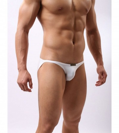 Bikinis Brave Person Men's Bikini Briefs Underwear Swimwear Low Waist Comfortable 1133 - White - CI18COYLSWL $8.44