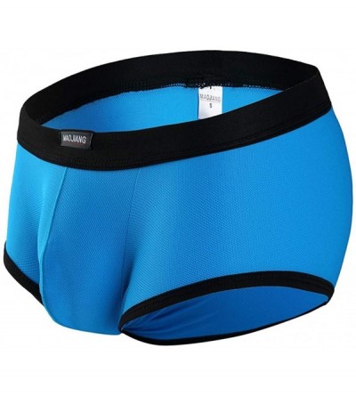 G-Strings & Thongs Men Underwear Brief Breathable Sexy Underpants Soft Cotton U Convex Pouch - Blue - CL18SC0RGKS $28.70