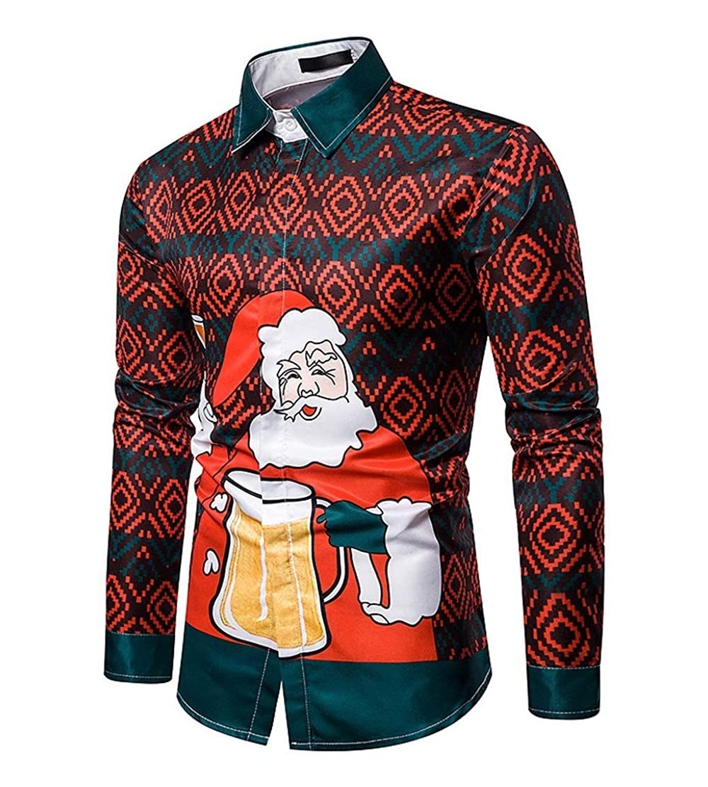 Shapewear Men Ugly Christmas Sweatshirt Funny Design Pullover Sweater for Xmas Holiday Party - Red-c - C418A4QA7E8 $23.13