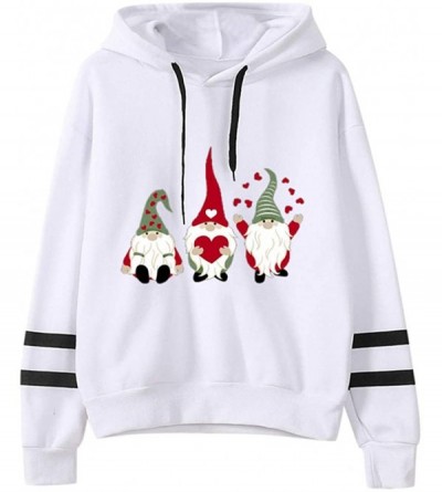 Baby Dolls & Chemises Womens Printed Hooded Sweatshirt Casual Long Sleeve Pullover Tops for Valentine's Day - B - CV1945D6IAM...