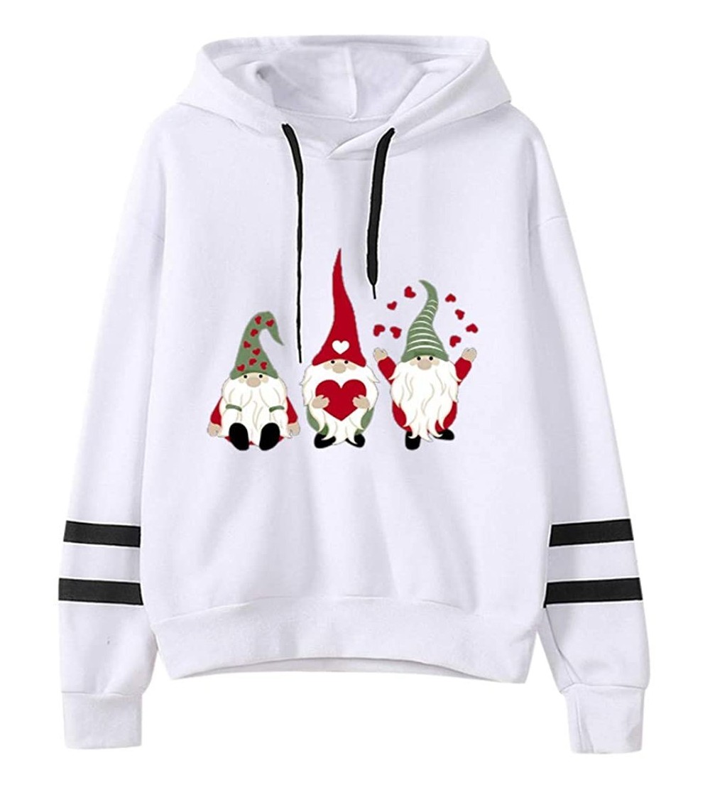 Baby Dolls & Chemises Womens Printed Hooded Sweatshirt Casual Long Sleeve Pullover Tops for Valentine's Day - B - CV1945D6IAM...