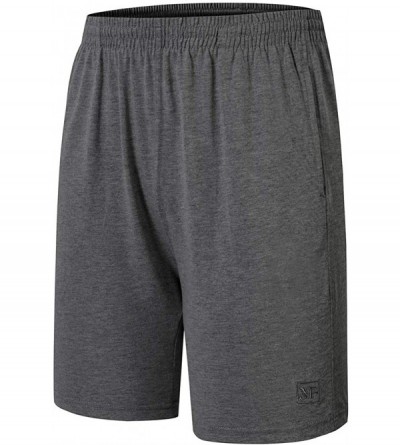 Sleep Bottoms Men Pajama Shorts Bottom Lounging Shorts 100% Cotton Sleepwear - 3594deep Grey - C5197HQU29L $25.11