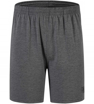 Sleep Bottoms Men Pajama Shorts Bottom Lounging Shorts 100% Cotton Sleepwear - 3594deep Grey - C5197HQU29L $15.20
