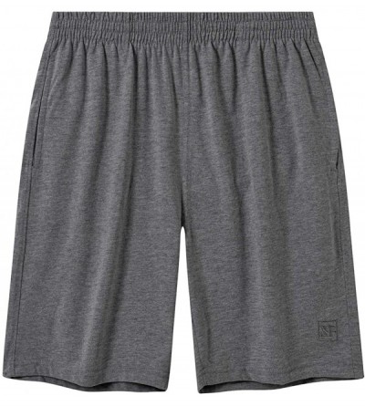 Sleep Bottoms Men Pajama Shorts Bottom Lounging Shorts 100% Cotton Sleepwear - 3594deep Grey - C5197HQU29L $15.20