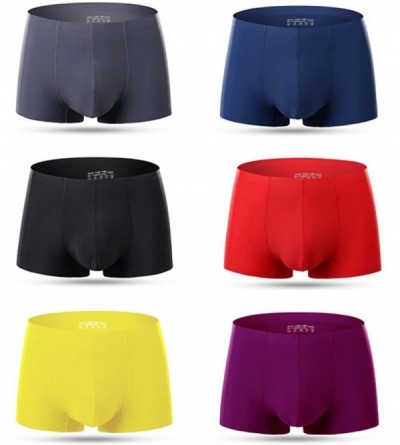 Boxer Briefs Men's Soft Seamless Underwear Breathable Boxer Briefs Underpants Tag-Free - Red - CN18Z6NQH83 $16.54