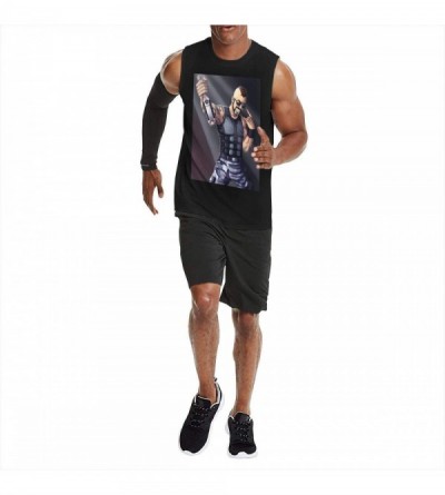 Undershirts Men's Black Round Neck Sleeveless T-Shirt-Tame Impala Printing Fashion Cotton Tank Tops for Running - Sabaton2 - ...