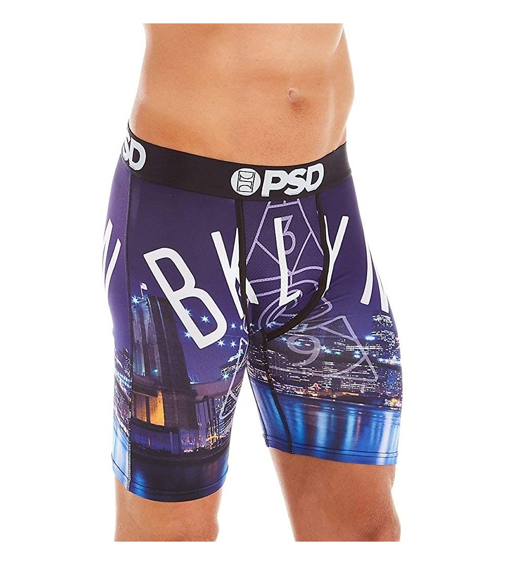 Boxer Briefs Underwear Men's Stretch Wide Band Boxer Brief Underwear Bottom - Basketball - Black / Kyrie Irving Brooklyn - C0...