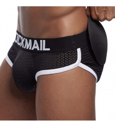 Thermal Underwear Men's Triangle Briefs G-String Mesh Breathable Hip Underwear - Black - CT18A7GU0EI $25.20