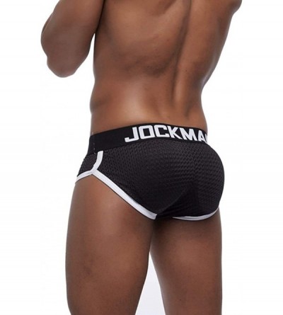 Thermal Underwear Men's Triangle Briefs G-String Mesh Breathable Hip Underwear - Black - CT18A7GU0EI $24.60