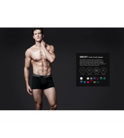 Boxer Briefs Men's (Pack of 2- 3) Relaxed Stretch 9 inches Cool Dry Brief Mesh Underwear Trunk - Fly-front 3inch 2pack(mbu01)...