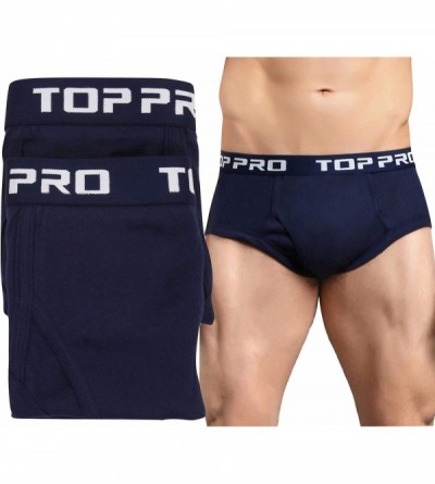 Briefs Men's Pack of Top Pro Waistband Classic Brief Underwear - 2-pack - Navy - CT18D8NNNQH $11.26