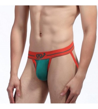 Briefs Men's Soft Zipper Print Briefs Underpants Knickers Shorts Sexy Underwear - B Green - CV18GHGY4WG $7.75