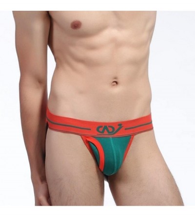 Briefs Men's Soft Zipper Print Briefs Underpants Knickers Shorts Sexy Underwear - B Green - CV18GHGY4WG $7.75