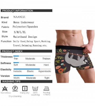 Boxer Briefs Men's Stylish Pattern Waistband Boxer Brief Stretch Swimming Trunk - Sloth - CY194COL3KL $21.01