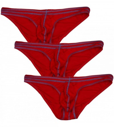 Boxer Briefs Men's Underwear Sexy Stretch Cotton Boxer Brief - Red-3 Pack - C018MHSDSSE $23.06