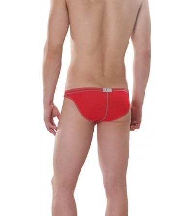 Boxer Briefs Men's Underwear Sexy Stretch Cotton Boxer Brief - Red-3 Pack - C018MHSDSSE $23.06