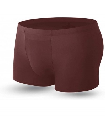 Boxer Briefs Men's Underwear Boxer Briefs Ice Silk Knickers Soft Shorts Four-Corner Medium (Waist 32"-34") Briefs Coffee - CK...