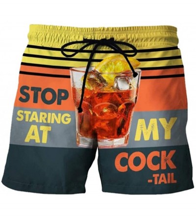 G-Strings & Thongs Men Drawstring Shorts Pants-Casual Printed Beach Work Casual Trouser Medium Length Beach Shorts - E - CE19...