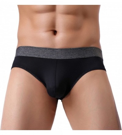 Briefs Men's Briefs Micro Mesh Breathable Sexy Bulge Bikini Underwear - 5-pack-black - CA18GG9L7I2 $19.28
