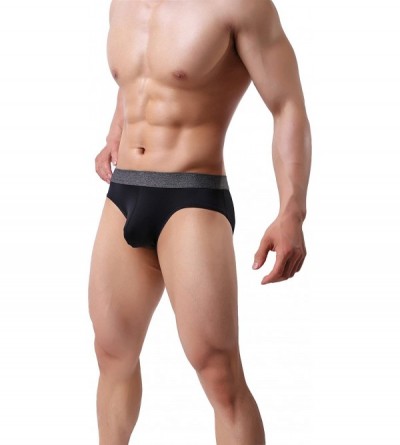 Briefs Men's Briefs Micro Mesh Breathable Sexy Bulge Bikini Underwear - 5-pack-black - CA18GG9L7I2 $19.28