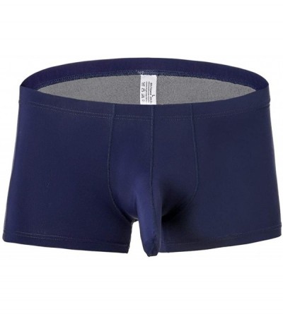 Briefs Men Intimates Men's Sexy Modal Underwear Shorts Men Boxers Underpants Soft Briefs - A01 Navy - CC195842DMI $22.48