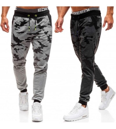 Thermal Underwear Men Fleece Jogger Pants Camouflage Sweatpants Low Rise Lightweight Slacks Trousers for Gym Running Athletic...