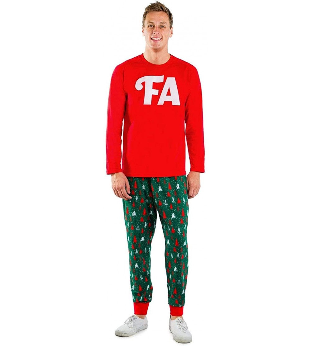 Sleep Sets Matching Family Christmas Pajamas FA La La La - Cute Matching Christmas Pjs for Entire Family - M Fa Set Red - CF1...