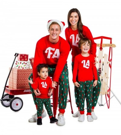 Sleep Sets Matching Family Christmas Pajamas FA La La La - Cute Matching Christmas Pjs for Entire Family - M Fa Set Red - CF1...