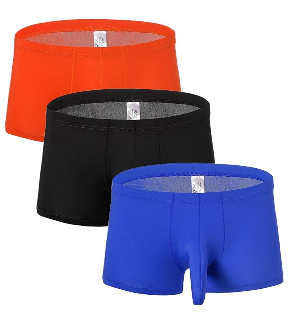 Boxer Briefs Men's Ice Silk Underwear Boxer Elephant Nose Boxer Multi Pack - Ro+ba+cb - CK18Y4HCMS2 $20.13