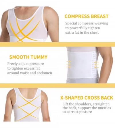 Shapewear Men Power Net Body Shaper Slimming Vest Chest Compression Shirt Tight Undershirt to Hide Gynecomastia Moobs Tank To...