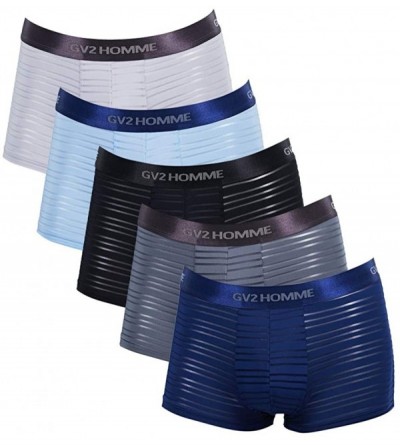 Boxer Briefs Men's Mesh Flex-Fit See-Through Line Stretch Boxer Briefs Underwear - 5 Pack - E Line_gv2 Band No Fly Short Leg ...