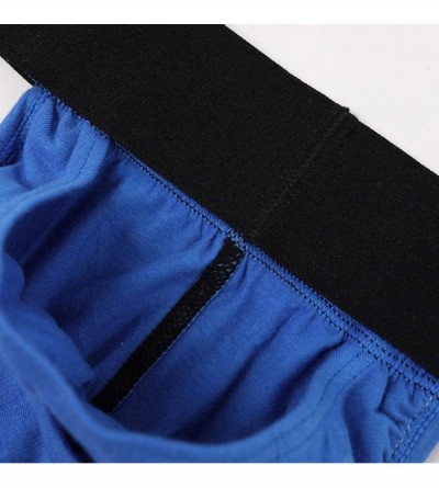 Boxer Briefs Men Boxer Briefs Sexy Underwear Letter Printed Shorts Bulge Pouch Underpants - Blue - CY18NRT0WGC $13.01