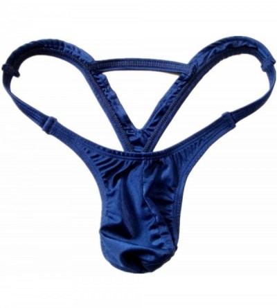 G-Strings & Thongs Y Shape G Strings Men Bikini Swim Thongs Erotic Open Back Underwear Sexy Polyester Cueca Jockss - Blue - C...