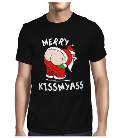 Shapewear Men's Funny Christmas T-Shirt Hilarious Xmas Shirts Ugly Round Neck Short Sleeve Graphic Tee Tops - Black - CU192N4...