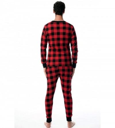 Thermal Underwear Thermal Underwear Set for Men - Buffalo Plaid Red Black - CJ18H8HW5NE $23.14