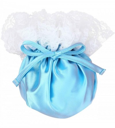 G-Strings & Thongs Men's Sissy Floral Lace C-String Drawstring Underwear Pouch Cover Mini Briefs Lingerie - Blue - CV19023O8K...