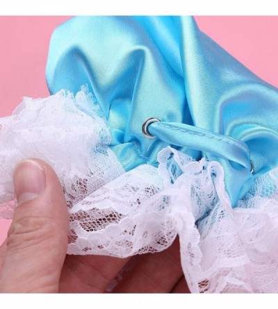 G-Strings & Thongs Men's Sissy Floral Lace C-String Drawstring Underwear Pouch Cover Mini Briefs Lingerie - Blue - CV19023O8K...