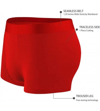 Boxer Briefs Men's Modal Short Leg Boxer Briefs- 1-Pack Bridge Red Underwear for Men - Bright Red - CK18AQ4HY73 $10.20