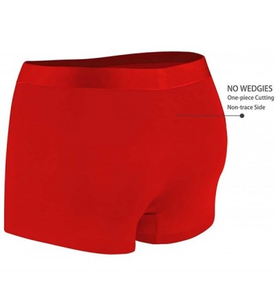 Boxer Briefs Men's Modal Short Leg Boxer Briefs- 1-Pack Bridge Red Underwear for Men - Bright Red - CK18AQ4HY73 $10.20