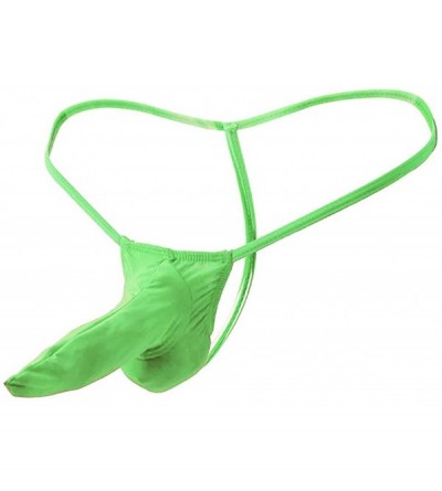 G-Strings & Thongs Men's Pouch Thong Underwear Sexy T-Back Lingerie Solid Comfort G-String Panties Bikini Briefs Jockstrap - ...