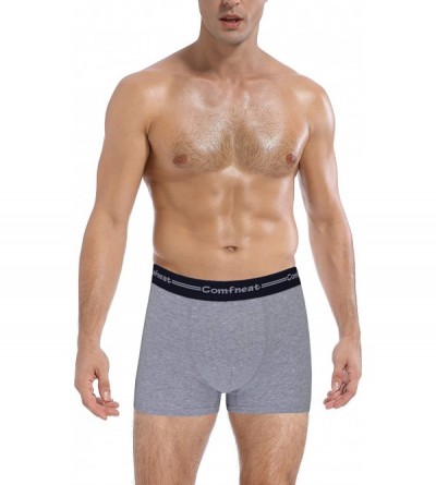 Trunks Men's 8-Pack Boxer Brief Cotton Spandex Comfy Trunks Soft Stretchy Tagless Underwear - Light Grey+navy Melange 8-pack ...